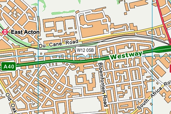 W12 0SB map - OS VectorMap District (Ordnance Survey)