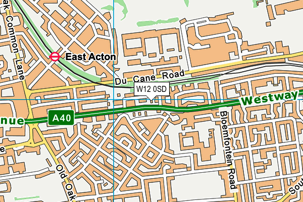 W12 0SD map - OS VectorMap District (Ordnance Survey)
