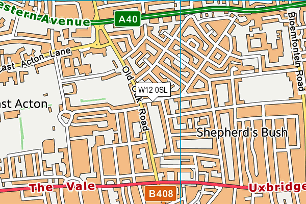 W12 0SL map - OS VectorMap District (Ordnance Survey)