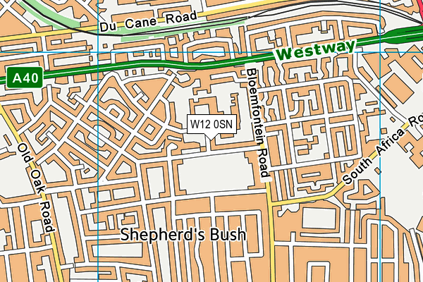 W12 0SN map - OS VectorMap District (Ordnance Survey)