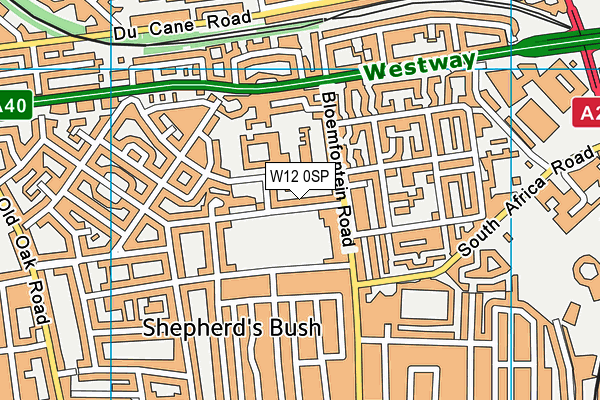 Wormholt Park (Closed) map (W12 0SP) - OS VectorMap District (Ordnance Survey)