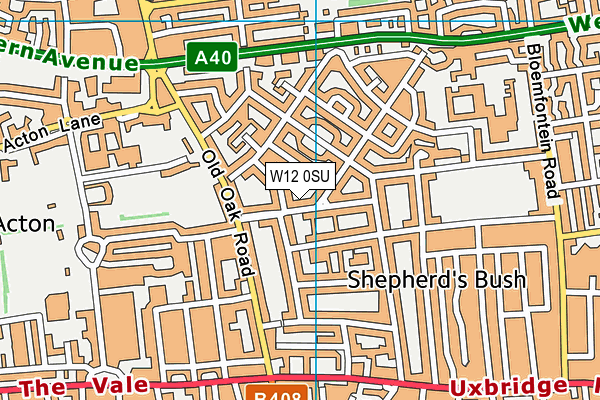 W12 0SU map - OS VectorMap District (Ordnance Survey)