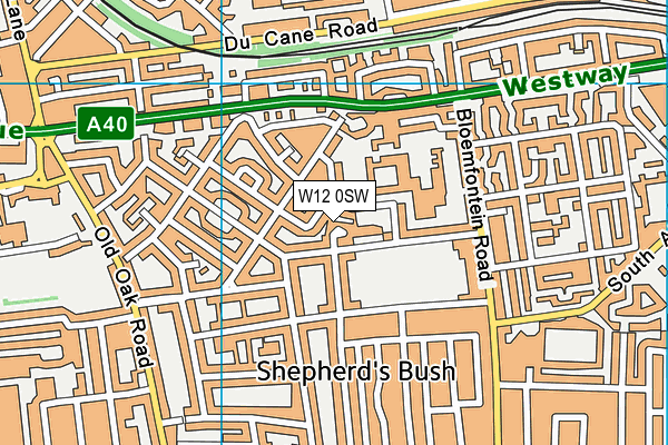 W12 0SW map - OS VectorMap District (Ordnance Survey)