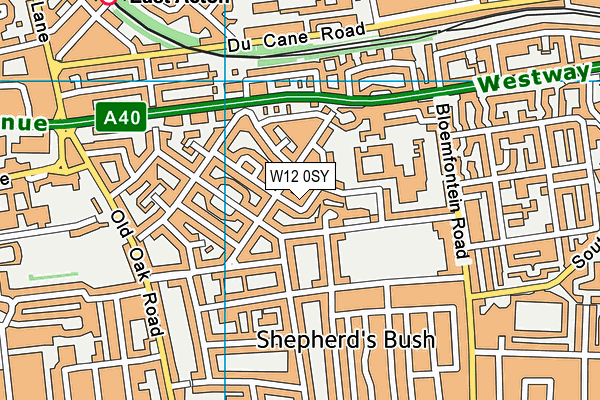 W12 0SY map - OS VectorMap District (Ordnance Survey)