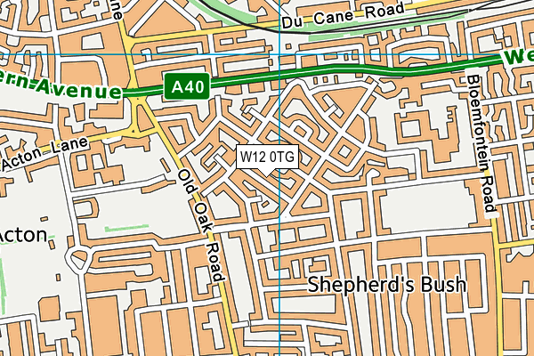 W12 0TG map - OS VectorMap District (Ordnance Survey)