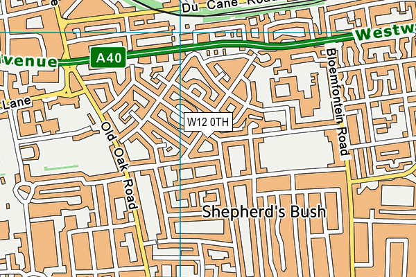 W12 0TH map - OS VectorMap District (Ordnance Survey)