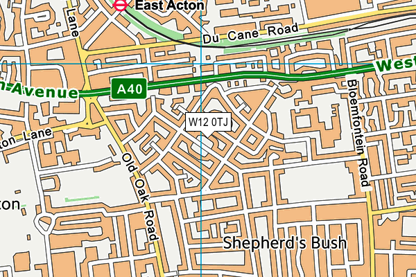 W12 0TJ map - OS VectorMap District (Ordnance Survey)