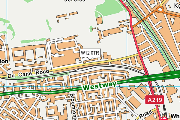 W12 0TR map - OS VectorMap District (Ordnance Survey)