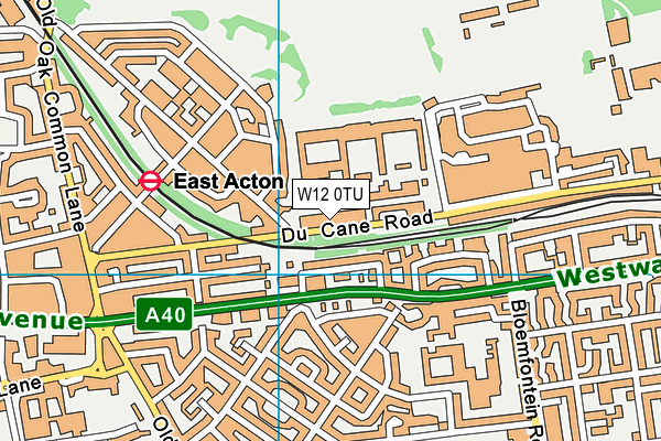 W12 0TU map - OS VectorMap District (Ordnance Survey)