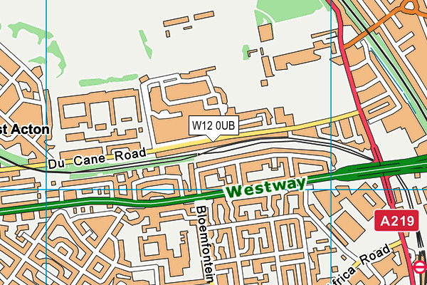 W12 0UB map - OS VectorMap District (Ordnance Survey)