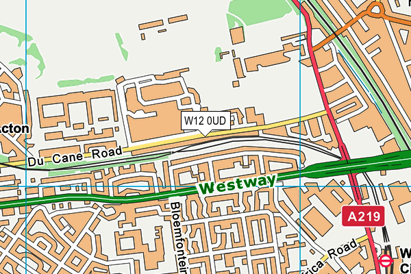 W12 0UD map - OS VectorMap District (Ordnance Survey)