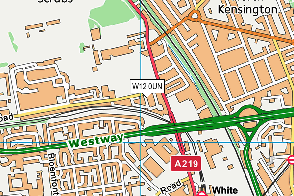 W12 0UN map - OS VectorMap District (Ordnance Survey)