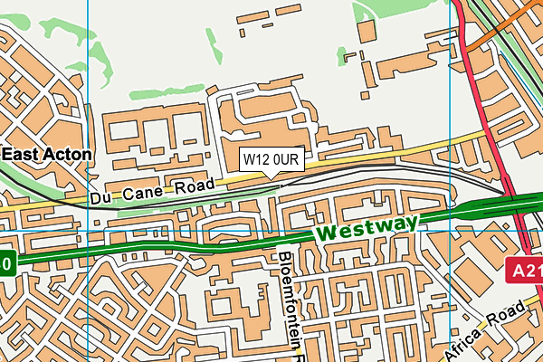 W12 0UR map - OS VectorMap District (Ordnance Survey)