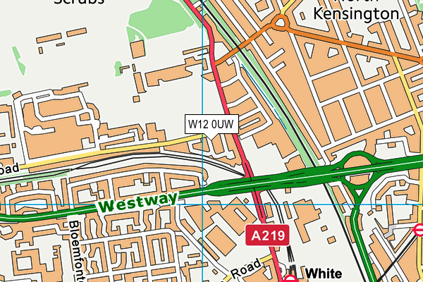 W12 0UW map - OS VectorMap District (Ordnance Survey)