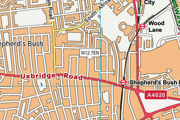 W12 7EN map - OS VectorMap District (Ordnance Survey)