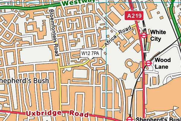 Jack Tizard School map (W12 7PA) - OS VectorMap District (Ordnance Survey)