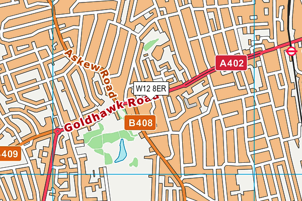 W12 8ER map - OS VectorMap District (Ordnance Survey)