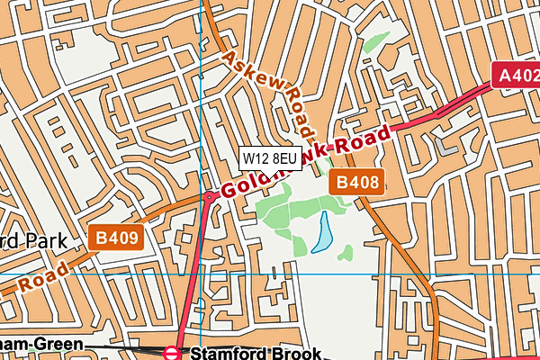 W12 8EU map - OS VectorMap District (Ordnance Survey)