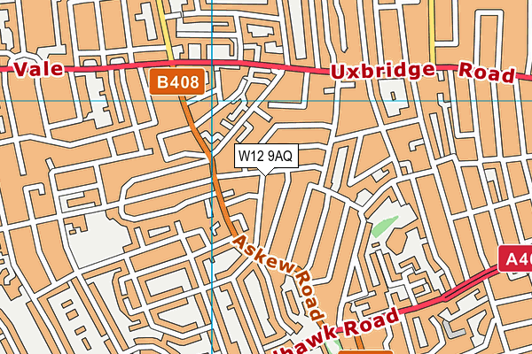 W12 9AQ map - OS VectorMap District (Ordnance Survey)