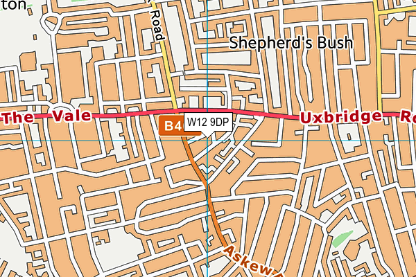 W12 9DP map - OS VectorMap District (Ordnance Survey)