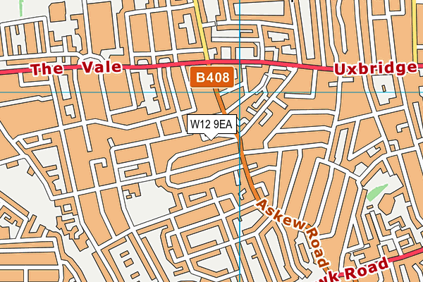 W12 9EA map - OS VectorMap District (Ordnance Survey)