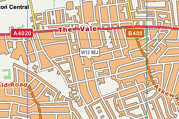 W12 9EJ map - OS VectorMap District (Ordnance Survey)