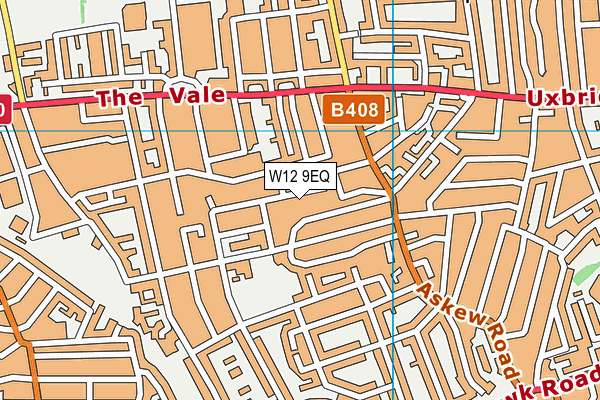 W12 9EQ map - OS VectorMap District (Ordnance Survey)