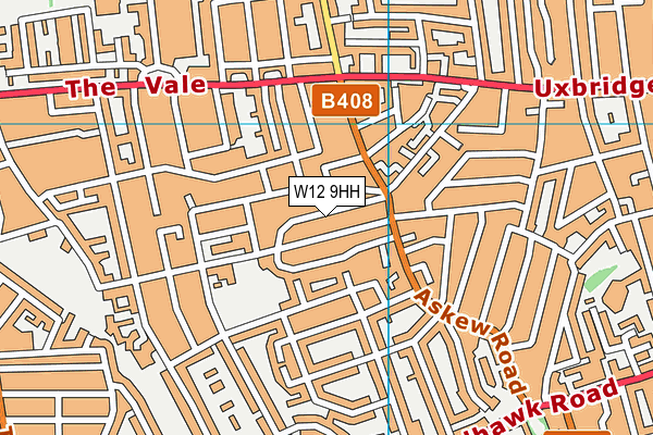 W12 9HH map - OS VectorMap District (Ordnance Survey)