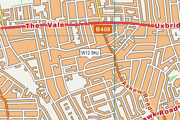 W12 9HJ map - OS VectorMap District (Ordnance Survey)