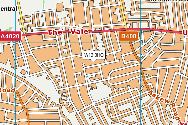 W12 9HQ map - OS VectorMap District (Ordnance Survey)