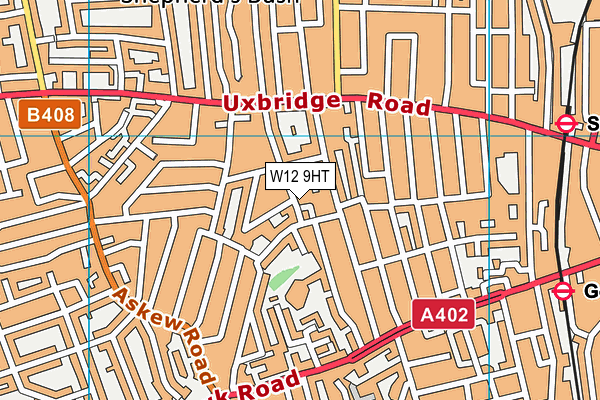 W12 9HT map - OS VectorMap District (Ordnance Survey)