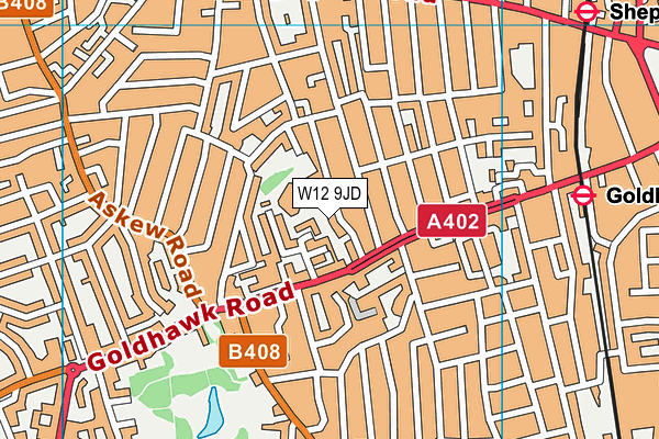 Hammersmith Academy map (W12 9JD) - OS VectorMap District (Ordnance Survey)