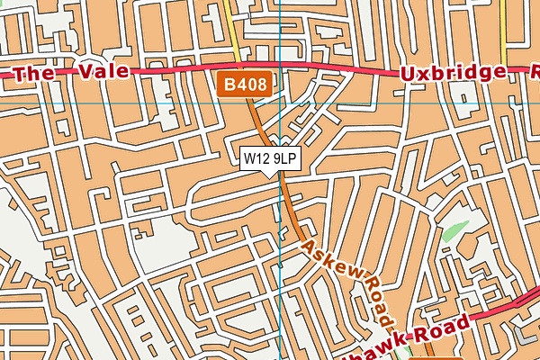 W12 9LP map - OS VectorMap District (Ordnance Survey)