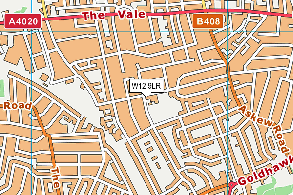 W12 9LR map - OS VectorMap District (Ordnance Survey)