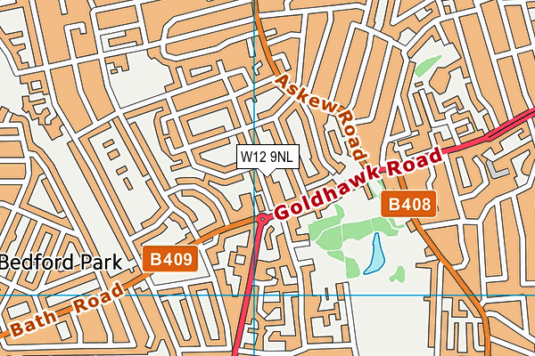 W12 9NL map - OS VectorMap District (Ordnance Survey)
