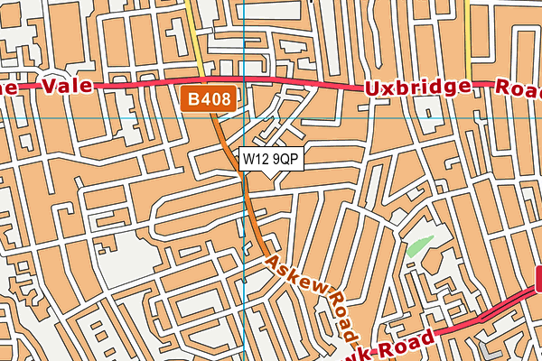 W12 9QP map - OS VectorMap District (Ordnance Survey)