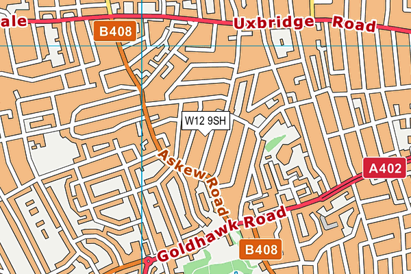 W12 9SH map - OS VectorMap District (Ordnance Survey)