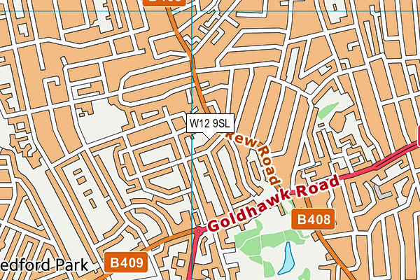 W12 9SL map - OS VectorMap District (Ordnance Survey)