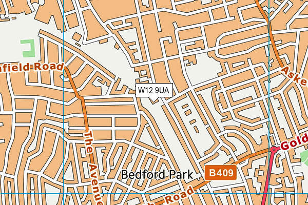 W12 9UA map - OS VectorMap District (Ordnance Survey)