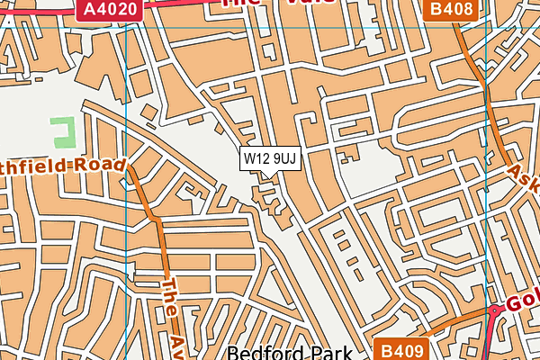 W12 9UJ map - OS VectorMap District (Ordnance Survey)