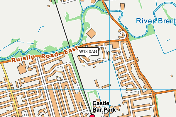W13 0AG map - OS VectorMap District (Ordnance Survey)