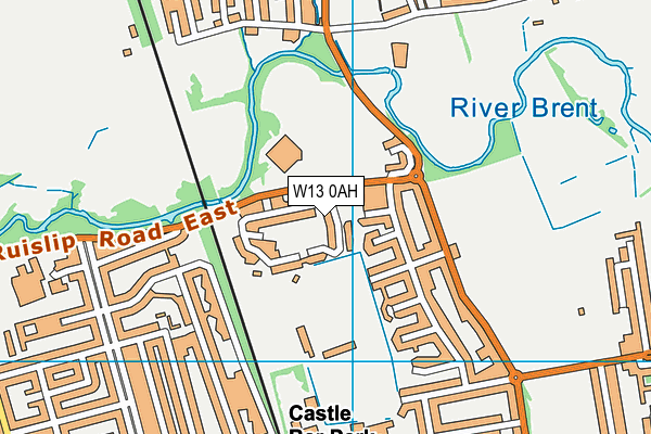 W13 0AH map - OS VectorMap District (Ordnance Survey)