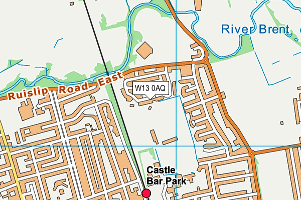 W13 0AQ map - OS VectorMap District (Ordnance Survey)