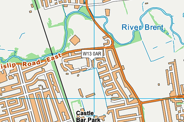 W13 0AR map - OS VectorMap District (Ordnance Survey)