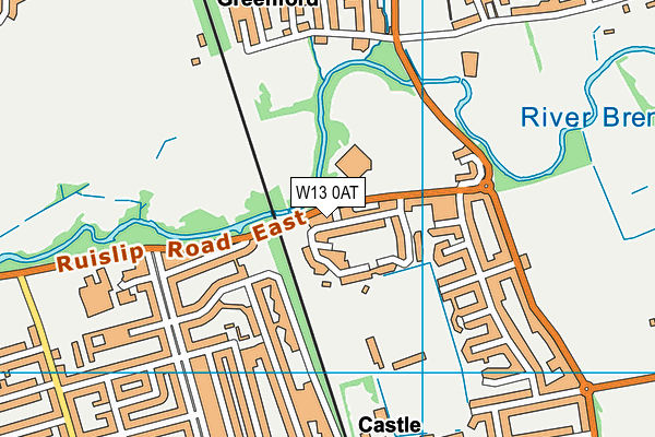 W13 0AT map - OS VectorMap District (Ordnance Survey)