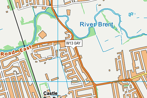 Argyle Road Pitches  map (W13 0AY) - OS VectorMap District (Ordnance Survey)