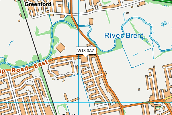 W13 0AZ map - OS VectorMap District (Ordnance Survey)