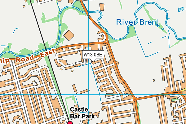 W13 0BE map - OS VectorMap District (Ordnance Survey)