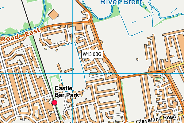 W13 0BG map - OS VectorMap District (Ordnance Survey)