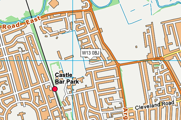 W13 0BJ map - OS VectorMap District (Ordnance Survey)